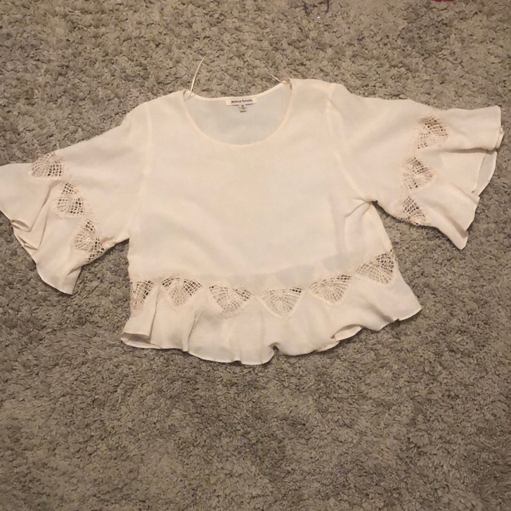White Flowy Top